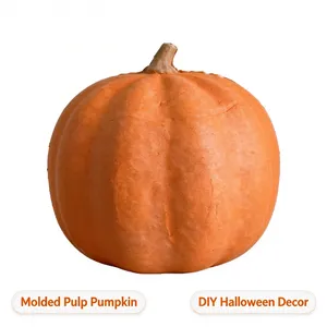 Moulded Pulp Pumpkin for Holiday Gift Packaging Eco-Friendly 20cm Diameter Compostable thumbnail-2
