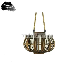 Hot Sale Vintage Home Decor Indoor Bamboo Weaved Lanterns Candle for Wedding Ornament thumbnail-2