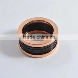 Rose Gold Ring Napkin Rings Women Black Ceramic Rings Stainless Steel thumbnail-2