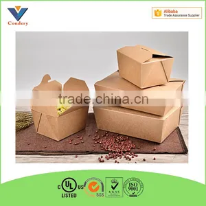 Custom Fit High Temperature Kraft Paper Material Take Away Fast Food Box thumbnail-1