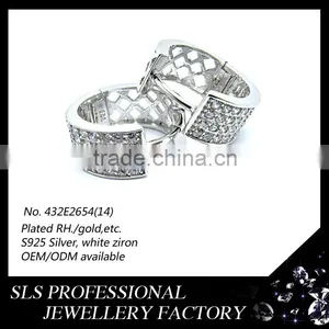 2015 Fashion Design Sterling Silver Stamped 925 Hiphop Cubic Zirconia Earrings for Women thumbnail-5