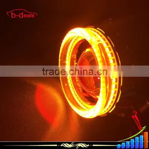 2.5 Inch H1 H7 H4 Hid Projector Lens With Yellow White Colors Smd Angel Eyes thumbnail-3