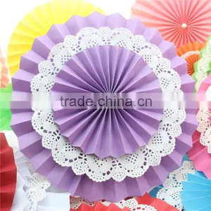 Colorful Round Paper Fan Wedding Stage Decoration Birthday Party Decoration Paper Fan thumbnail-3