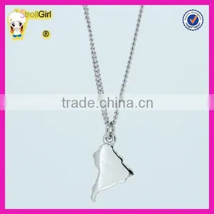 14K Gold Plated Silver Map Necklace, South America Map Pendant Necklace Wholesale thumbnail-1