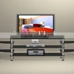TV Stand/ Metal Black TV Showcase thumbnail-1