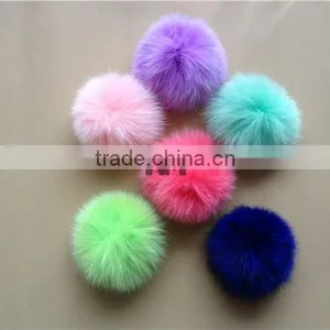 Fashion Dyed Fox Fur Ball thumbnail-1