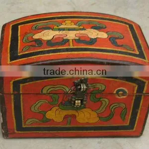 Chinese Antique Tibet Decorative Storage Box thumbnail-1