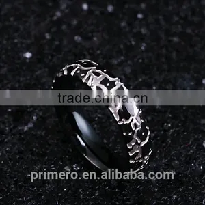 New Arrivals 2016 Stainless Steel Men's Rings Fancy Crack Pattern Designs Gold Silver Jewelry Wholesale thumbnail-5