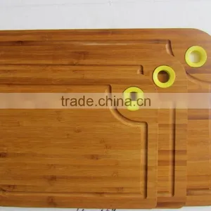 Three Size Bamboo Cutting Board With Silicon Handle thumbnail-2