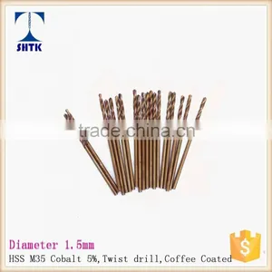 HSS M35 Cobalt Drill , Dia 1.5mm, Fully Ground Twist Drill Bit thumbnail-3
