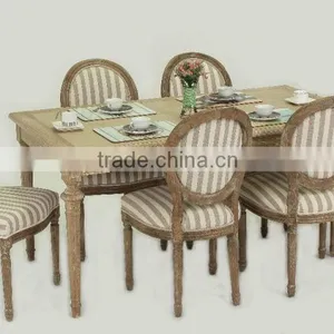 Home Furniture Solid Oak Handle Carved Classic Round Back Wooden Side Chair (CH-211-1-OAK) thumbnail-1