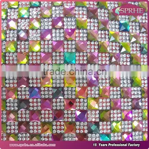 3mm Metal Aluminum Base Diamante Mesh Roll Hotfix Rhinestone Sheet Wholesale thumbnail-4