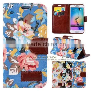 Wallet Leather Case for Samsung Galaxy S6, Flower Pattern Cell Phone Case-leabon thumbnail-3