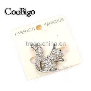 Fashion Jewelry Cute Little Squirrel Rhinestone Pin Brooch Women Girl Party Promotion Gift Apparel Accessories thumbnail-3