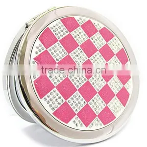 2015 Fashion Design Crystal Lattice Metal Pocket Mirror Flexible Pocket Mirror thumbnail-2