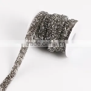 Rhinestone Belt Crystal Heat Transfers Chain,Self-adhesive Rhinestone Chain Trim for Garment thumbnail-1