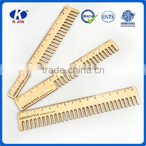 High Quality Wooden Shaped Straight Ruler Drawing Stencil Ruler for Kids thumbnail-1