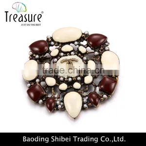 2015 Latest New Design Coffee Color Flower Oil Drop Brooch High Quality Hot Selling Brooch Wholesale thumbnail-2