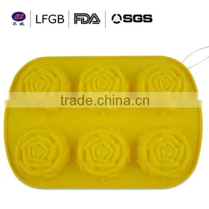 Professional Customized New Design Six Rose Shape Silicone Cake Molds thumbnail-1