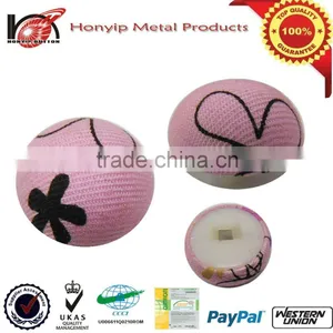 Fancy Round Fabric Button, Fabric Toggle Buttons for Kids thumbnail-1