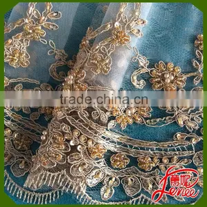 Classical Design Dress Choice Multicolor Sequined Beads Embroidery Fabric thumbnail-1