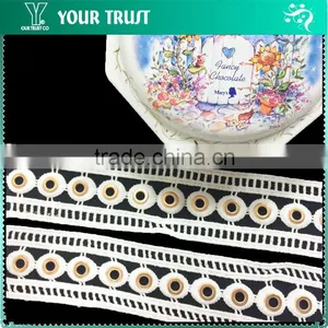 Silver Or Gold 10MM White Polyester Lace Metal Grommet Eyelet Trimming thumbnail-3