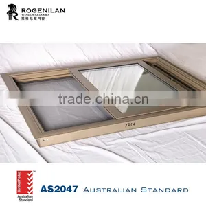 ROGENILAN 88 Series Champagne Color Sliding New Design Aluminum Window thumbnail-1