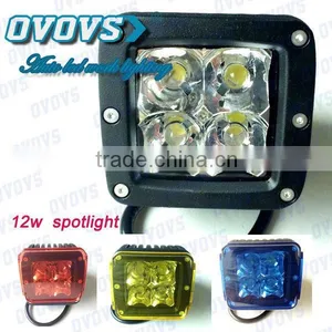 10-30v 12W LED Work Light With Four Color Covers for Truck, Suv, Atv, 4x4 off Road, Heavy Duty Machine thumbnail-5