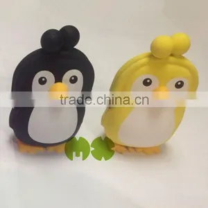 Newest Design 2015 Penguin Silicone Purse, Cute Penguin Silicone Purse Colorful Silicone Clutches Purse thumbnail-1