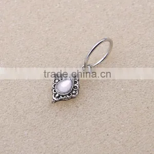 Stone Pendant Stainless Steel Silver Ring thumbnail-5