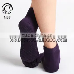 Sexy Hot Teen Girl Custom Made Socks Purple Anti Slip Yoga Pilates Toe Socks thumbnail-1