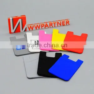 Adhesive 3M Stiker Silicone Smart Wallet Mobile Phone Card Holder for Men thumbnail-1