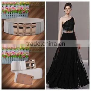 Gold Buckle Ladys Belt Fashion All Match Western Stretch Womens Waist Belt thumbnail-1