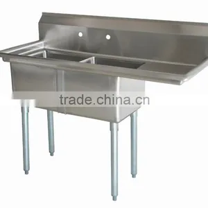 NSF and CSA Approval Two Compartments Stainless Steel Commercial Kitchen Sink thumbnail-4