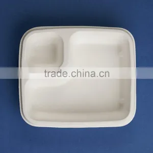 BX-76-2 Two Parts Rectangle Disposable Airline Food Bagasse Box thumbnail-3