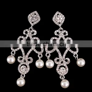 2016 Latest Design Of Pearl Earrings Fashion Design Hanging Earrings Sliver Jewelry thumbnail-1