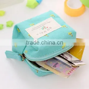 Wholesale Promotional Gift OEM Customized Cute Mini Cotton Canvas Zipper Small Wallet Handbag Coin Purse With Handle Lanyard thumbnail-2