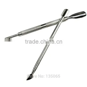 New 2Pcs Nail Art Stainless Steel Pusher Remover Tool Trimmer Set Accessories thumbnail-3