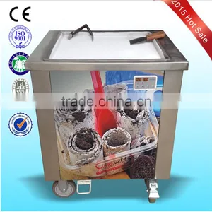 Manual Flat Round Pan Fried/roll Ice Cream Machine for Sale/easy Operation thumbnail-1