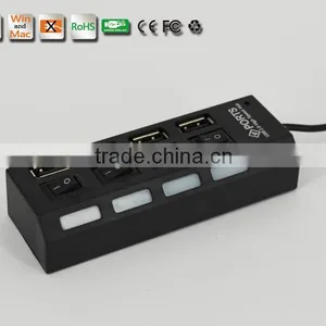 Super Speed Usb Por Hub, 5Gbps 4 Port Usb 3.0 Hub With Individual Switches and LED Indicators thumbnail-4