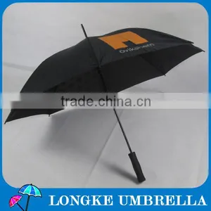 24"black Color Auto l Open Straight Golf Umbrella With Foam Handle thumbnail-1