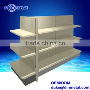 Supermarket Gondola Double Sided Slatwall Metal Shelving thumbnail-3