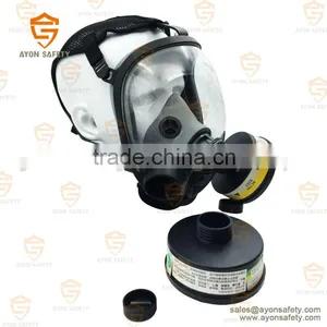 Spherical Full Face Gas Mask With Single/double Connector With Removable Head Net and With Anti Fog Lens-Ayonsafety thumbnail-1