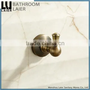 Simple Modern Kitchen Zinc Alloy Antique Bronze Finishing Bathroom Sanitary Items Wall Mounted Double Robe Hook thumbnail-3