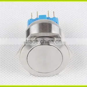 25mm Stainless Steel Latching 2NO2NC Ring Illuminated LED Metal Push Button Switch thumbnail-3