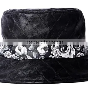 2014 Qulited Leather Embroidery Bucket Boonie Custom Hat Wholesale thumbnail-3