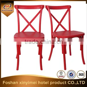 Colourful Cross Back Plastic Resin Dining Chair,metal Cross Back Chair Wedding thumbnail-3