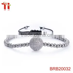 925 Silver Bracelet Mens Womens Brass Bead Braided Rope Wire Wholesale Fashion Jewelry thumbnail-1