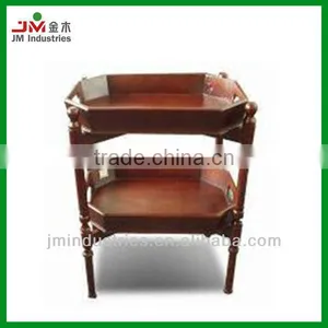 Removable Antique Two-tiers Wooden Tray With Feet&rack thumbnail-3