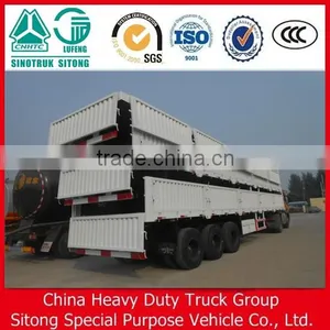 Sino Truck Tri-Axle Side Wall Semi Trailer Cargo Trailer Utility Trailer for Sale thumbnail-3